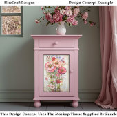 Shabby Chic Floral Ephemere Rosa Rot S7L Decoupage Seidenpapier