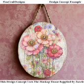 Shabby Chic Floral Ephemere Rosa Rot S7L Decoupage Seidenpapier