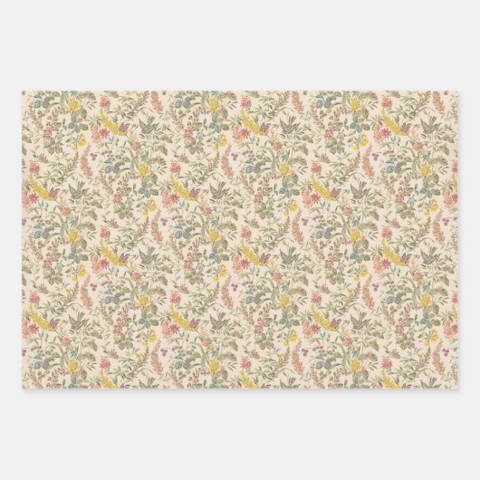 Shabby Chic Floral Geschenkpapier Set (Vorderseite)
