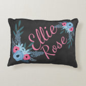 Shabby Chic Floral Girl's Name Kinderzimmer Person Dekokissen (Rückseite)