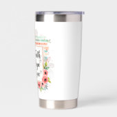 Shabby Chic floral Glaube Hoffnung Liebe Thermobecher (Links)