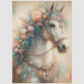 Shabby Chic Floral Horse Craft Decoupage Seidenpapier (Vorderseite)