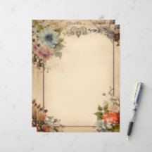 Shabby Chic Floral Junk Journal Stationery