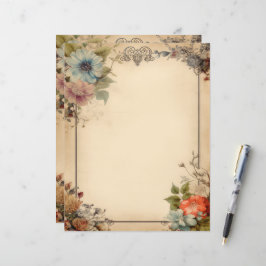Shabby Chic Floral Junk Journal Stationery