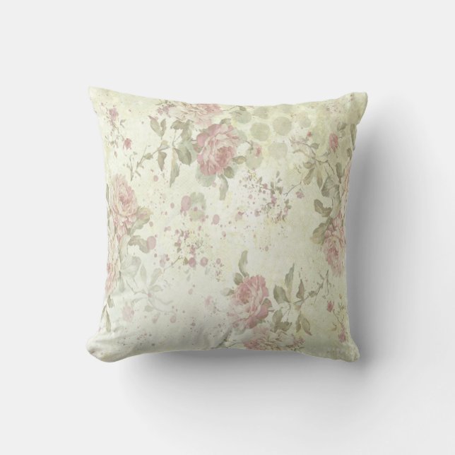 Shabby Chic Floral Kissen (Vorderseite)