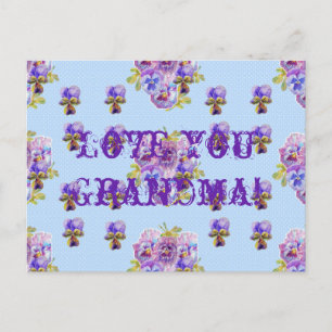 Shabby Chic Floral Lieb dich Oma Postkarte