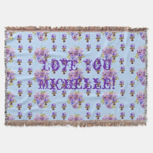 Shabby Chic floral Liebe Sie Ehefrau Name Throw Ru Decke (Vorderseite)