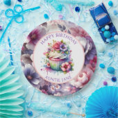 Shabby Chic floral Personalisiert Pappteller (Party)