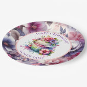 Shabby Chic floral Personalisiert Pappteller (Schrägansicht)