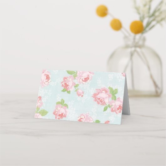 Shabby Chic Floral Platzkarten (Rückseite)