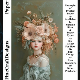 Shabby Chic Floral Portrait CN1 Scrapbook Paper