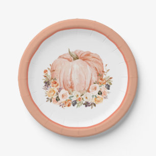 Shabby Chic Floral Pumpkin Paper Teller