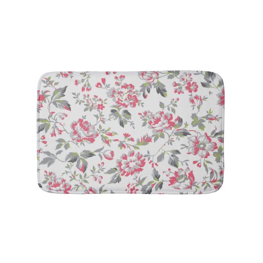 Shabby Chic Floral Rose Muster Badematte (Vorderseite)