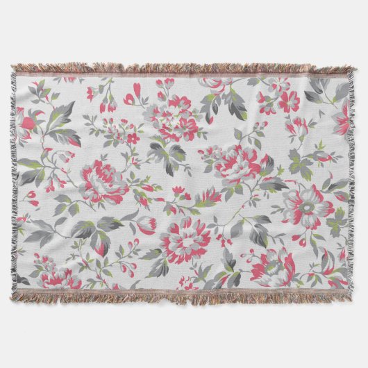Shabby Chic Floral Rose Muster Decke (Vorderseite)