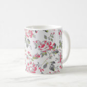Shabby Chic Floral Rose Muster Kaffeetasse (VorderseiteRechts)