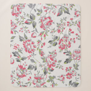 Shabby Chic Floral Rose Muster Sherpadecke