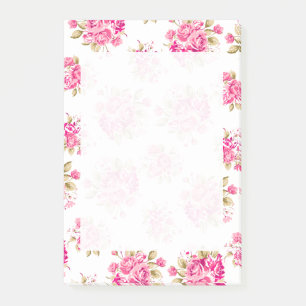 Shabby Chic Floral Rose Post-it Klebezettel