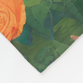 Shabby Chic Floral Rose und Blätter Boho Fleecedecke (Ecke)