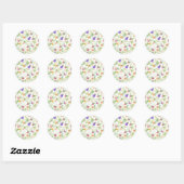 Shabby Chic Floral Runder Aufkleber (Blatt)