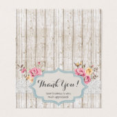 Shabby Chic Floral Rustic Wood Vintag Danke (Außenseite Aufgefaltet)