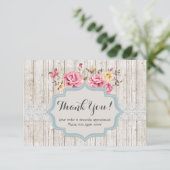 Shabby Chic Floral Rustic Wood Vintag Danke (Stehend Vorderseite)