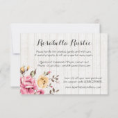 Shabby Chic Floral Rustic Wood Vintag Danke (Rückseite)