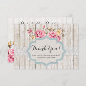 Shabby Chic Floral Rustic Wood Vintag Danke (Vorne/Hinten)