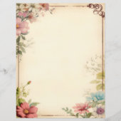 Shabby Chic Floral Scrapbook Papier (Vorderseite)