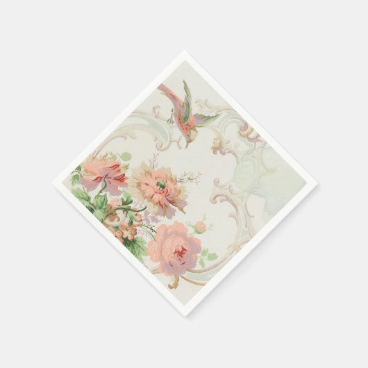 Shabby Chic Floral Serviette (Ecke)