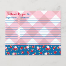 Shabby Chic floral und Kariert Personalisiert