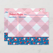 Shabby Chic floral und Kariert Personalisiert (Vorne/Hinten)