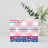 Shabby Chic floral und Kariert Personalisiert (Stehend Vorderseite)