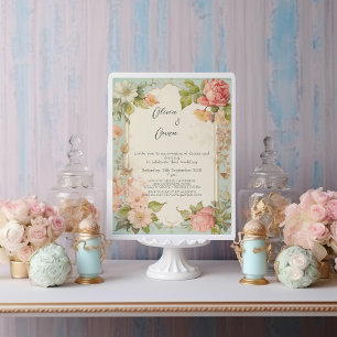 Shabby Chic Floral Wedding Einladung