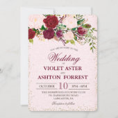 Shabby Chic Floral Wedding Einladung (Vorderseite)