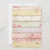 Shabby Chic Floral Wood Baby Dusche Einladung (Rückseite)