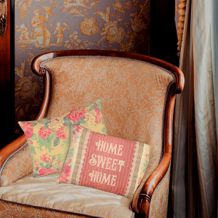 Shabby Chic Floral Zuhause Sweet Zuhause Reversibl Dekokissen
