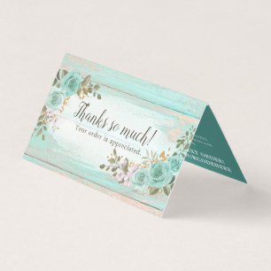 Shabby Chic florales rustikales Holz Dankeschön Ka