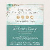 Shabby Chic florales rustikales Holz Dankeschön Ka (Innenseite Aufgefaltet)