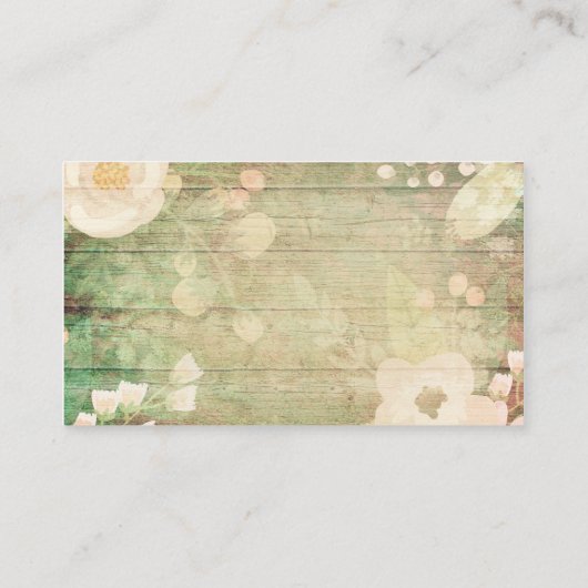 Shabby Chic Florals | Hochzeitswebsite Begleitkarte (Rückseite)