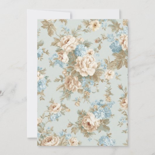 Shabby Chic florals Kinderdusche Einladung (Rückseite)