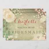 Shabby Chic Florals | Werden Sie meine Bridesmaid Einladung (Vorne/Hinten)