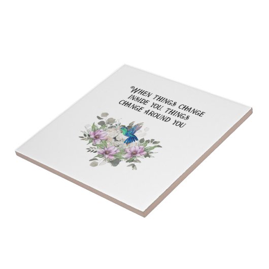 Shabby chic flowers art and selflove quote fliese (Seite)