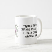 Shabby chic flowers art and selflove quote kaffeetasse (VorderseiteRechts)