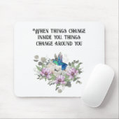 Shabby chic flowers art and selflove quote mousepad (Mit Mouse)