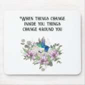 Shabby chic flowers art and selflove quote mousepad (Vorne)