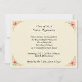 Shabby Chic Foto Abschluss Open House Einladung (Rückseite)