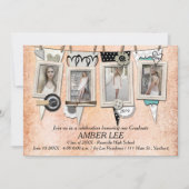 Shabby Chic-Foto-Abschluss-Party Einladung (Vorderseite)