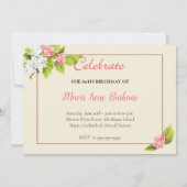 Shabby Chic Foto Geburtstagkarte Einladung (Rückseite)