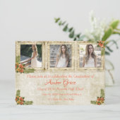 Shabby Chic Foto Graduation Party Einladung (Stehend Vorderseite)