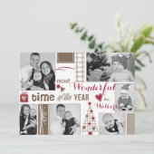 Shabby Chic Foto Weihnachtskarte Feiertagskarte (Stehend Vorderseite)